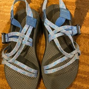 Lightly used size 6 blue chacos
